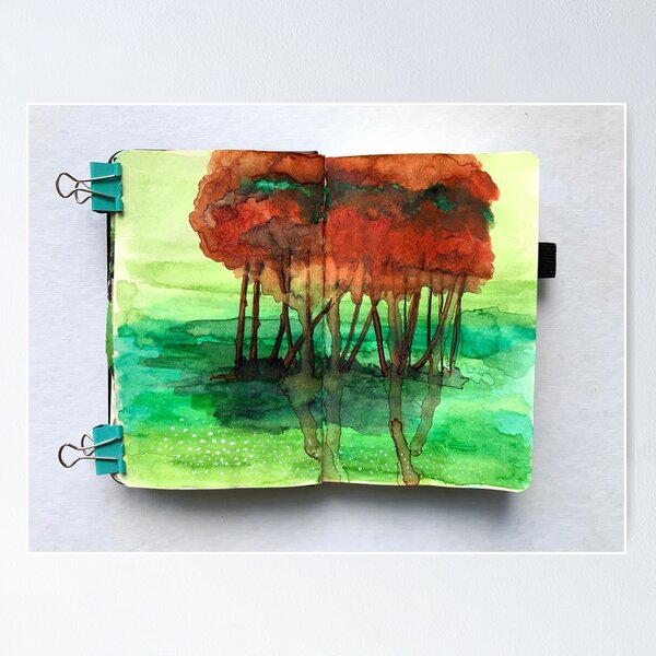 Item preview, Sketchbook Sessions: In the Westerpark (Amsterdam) watercolour spread designed and sold by Jaraart.