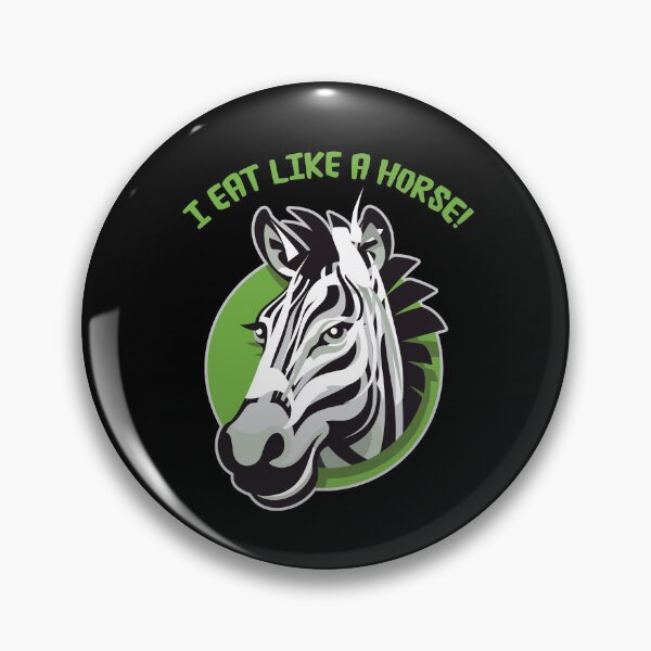 Item preview, I eat like a horse - funny cute zebra design designed and sold by Gerald Waters.