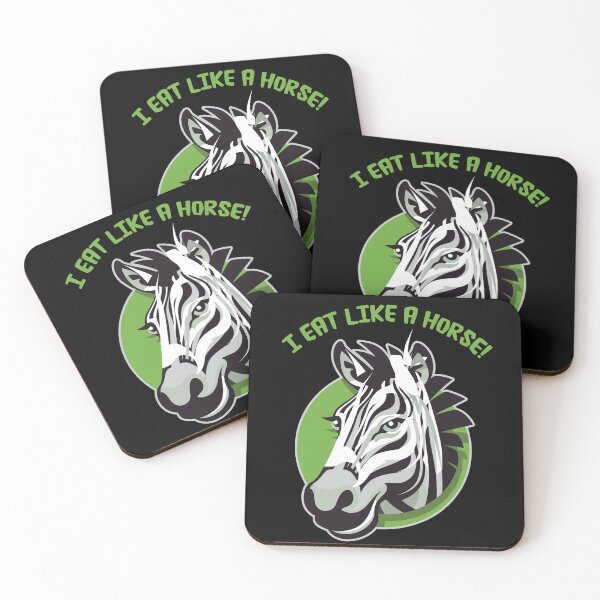 Item preview, I eat like a horse - funny cute zebra design designed and sold by Gerald Waters.