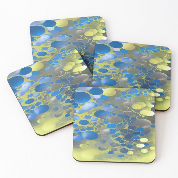 Item preview, Blue and Yellow Circular Bubbles Floating designed and sold by deniselynnimage.