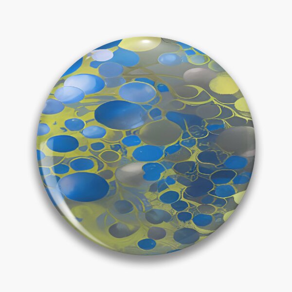 Artikelvorschau, Blue and Yellow Circular Bubbles Floating entworfen und verkauft von deniselynnimage.
