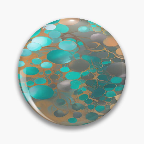 Item preview, Orange and Aqua Circular Bubbles Floating designed and sold by deniselynnimage.