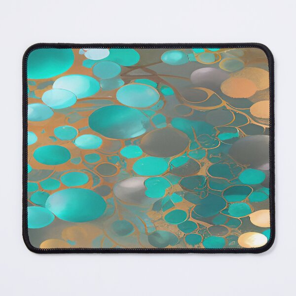 Item preview, Orange and Aqua Circular Bubbles Floating designed and sold by deniselynnimage.