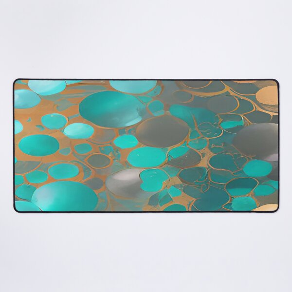 Item preview, Orange and Aqua Circular Bubbles Floating designed and sold by deniselynnimage.