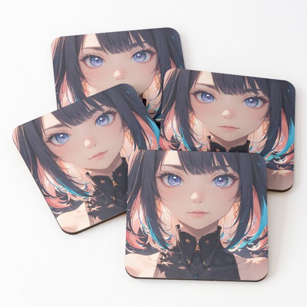Item preview, Vibrant-haired anime girl in a futuristic cyber bodysuit designed and sold by Comethri.