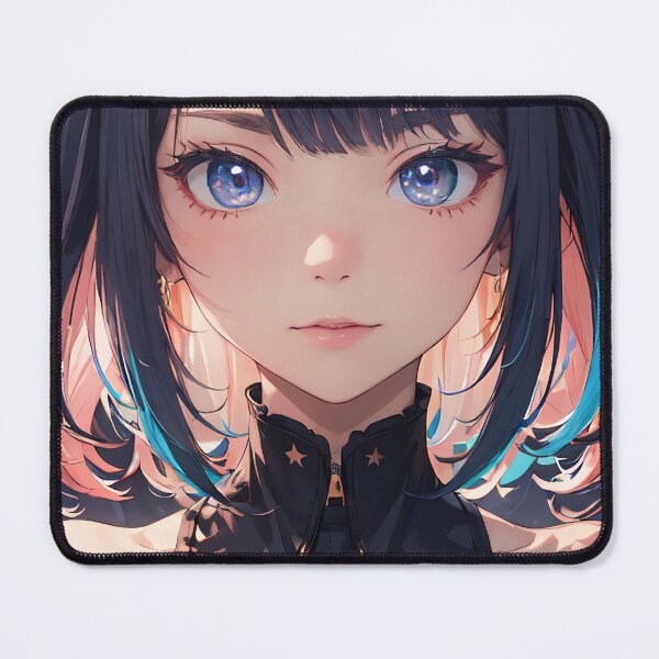 Item preview, Vibrant-haired anime girl in a futuristic cyber bodysuit designed and sold by Comethri.