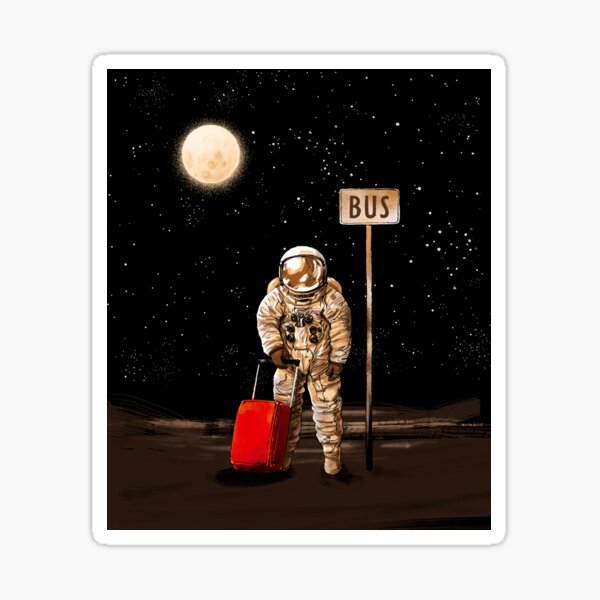 Man on the Bus Stop Sticker