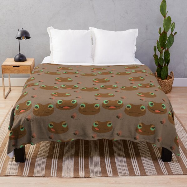 Item preview, Cute frogs with flies on a brown background designed and sold by LianaTomson.