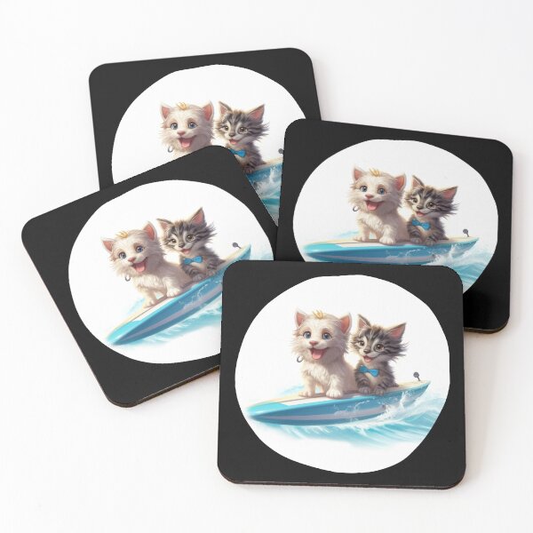 Item preview, Surfing cat and dog designed and sold by HarriPaloma.