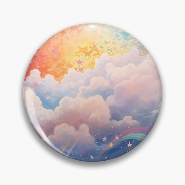 Item preview, Rainbow starry sky with fluffy comfy clouds designed and sold by SweetWhiskers.