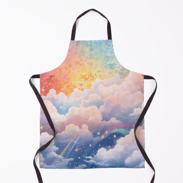 Item preview, Rainbow starry sky with fluffy comfy clouds designed and sold by SweetWhiskers.