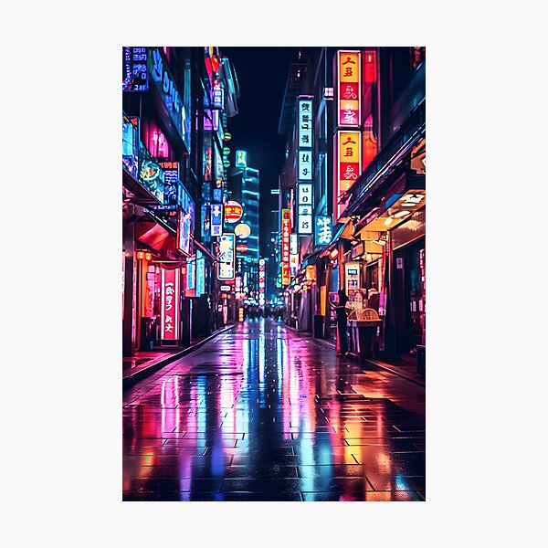 Artikel-Vorschau von Yokohama-Straße bei Nacht, designt und verkauft von TipsyTaste.