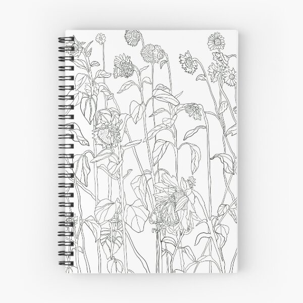 Item preview, Sunflower line-work designed and sold by sarahsshop-.
