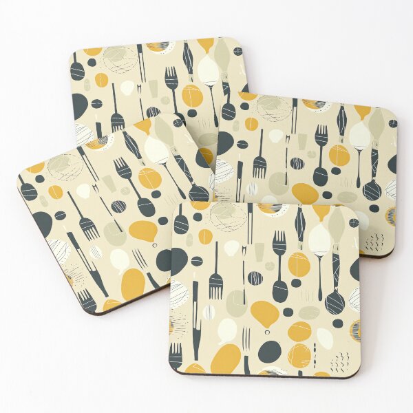 Item preview, Simple Kitchen Utensils Spoons and Forks Abstract Pattern designed and sold by Wonder Of Light.