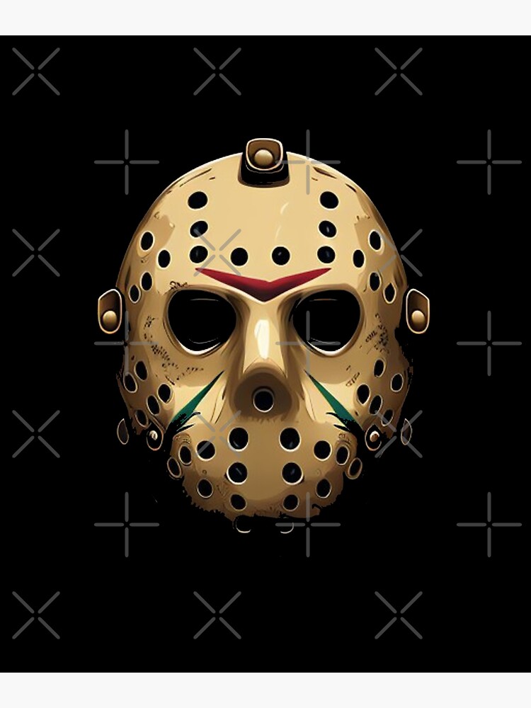 Horror Friday the 13th Jason Voorhees hockey mask gold