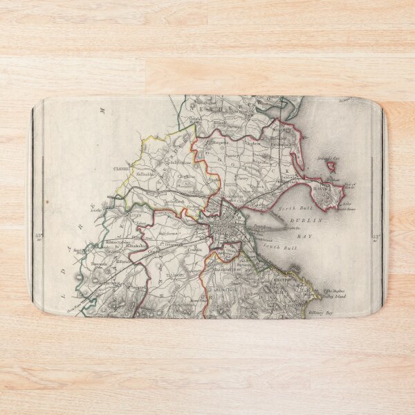 Item preview, Vintage Dublin County Ireland Map (1846) Old Irish Region Atlas  designed and sold by BravuraMedia.