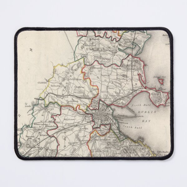 Item preview, Vintage Dublin County Ireland Map (1846) Old Irish Region Atlas  designed and sold by BravuraMedia.