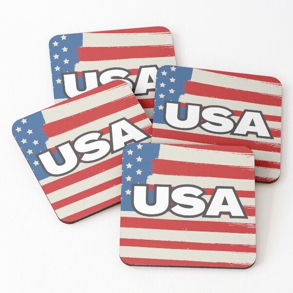 Item preview, USA Flag Square Red White Blue Square designed and sold by Sunshine-Dreams.