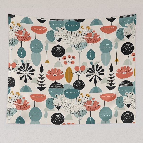 Item preview, Colorful Plants and Flowers Abstract Floral Pattern designed and sold by Wonder Of Light.