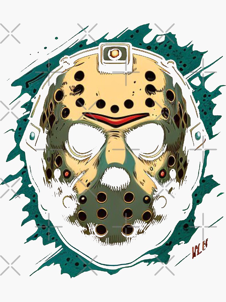 Friday the 13th Jason Vorhees Hockey Mask Sticker for Sale by King Moon