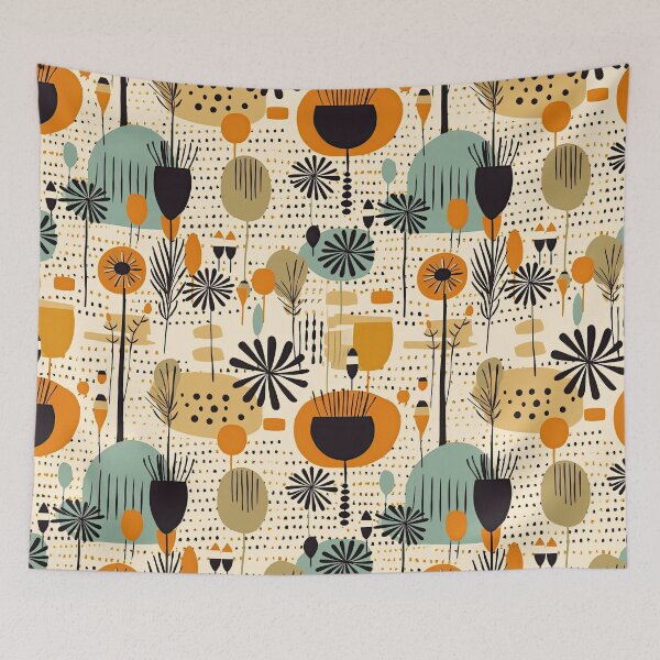 Item preview, Colorful Plants and Flowers Abstract Floral Pattern designed and sold by Wonder Of Light.