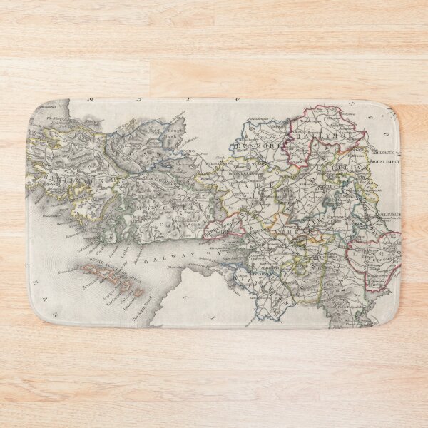 Item preview, Vintage Galway County Ireland Map (1846) Old Connacht Province Region Atlas designed and sold by BravuraMedia.