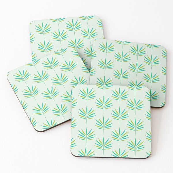 Item preview, Geometric Palm Leaves Pattern in Green and teal designed and sold by Yasminepatterns .