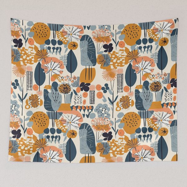 Item preview, Colorful Plants and Flowers Abstract Floral Pattern designed and sold by Wonder Of Light.