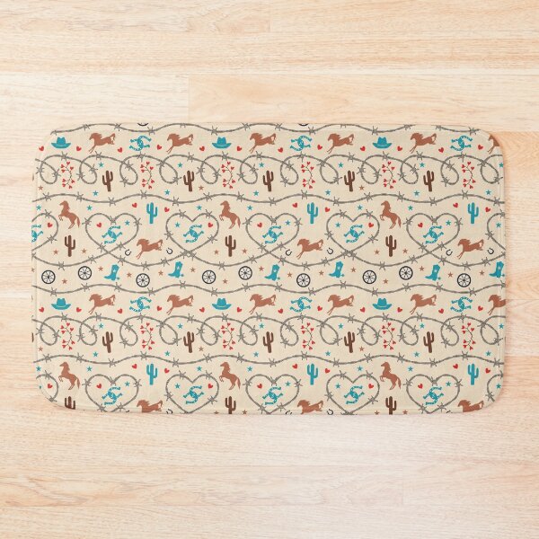 Item preview, Western Barb Wire Hearts Blue Brown designed and sold by VintageStyle.