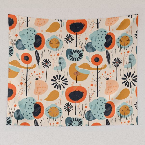 Item preview, Colorful Plants and Flowers Abstract Floral Pattern designed and sold by Wonder Of Light.