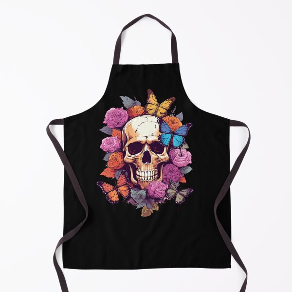 Item preview, Skull overgrown by multicolors butterflies and roses designed and sold by MDCGraphics.