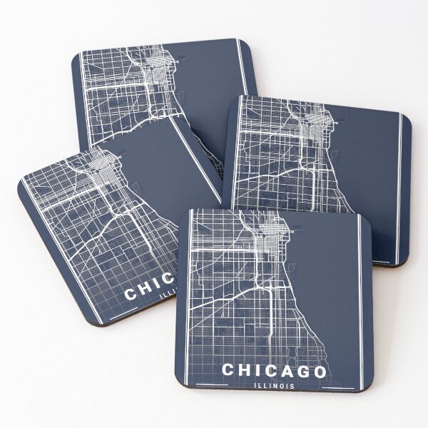 Item preview, Chicago United States Blueprint Style City Map designed and sold by More than Myriad.