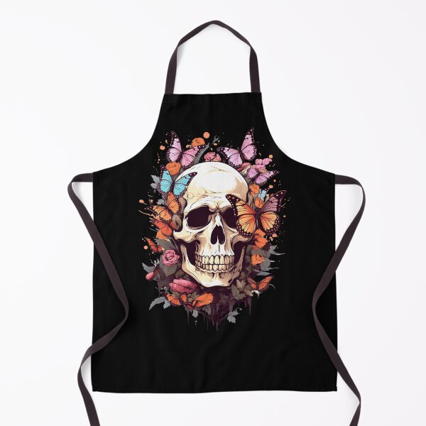 Item preview, Skull overgrown by multicolors butterflies and roses designed and sold by MDCGraphics.
