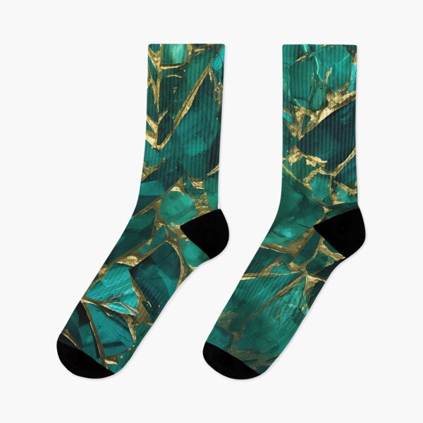 Item preview, Elegant Emerald & Gold Streaks Design Luxury Abstract designed and sold by SweetWhiskers.