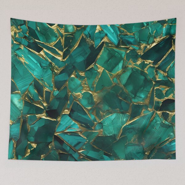 Item preview, Elegant Emerald & Gold Streaks Design Luxury Abstract designed and sold by SweetWhiskers.