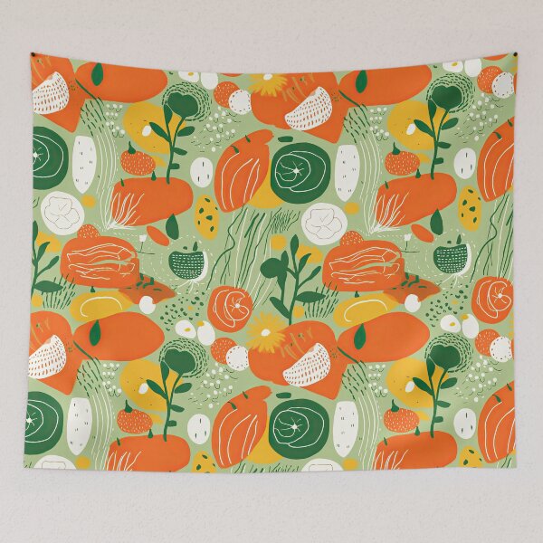 Item preview, Colorful Fresh Vegetables Tomatoes and Carrots Abstract Pattern designed and sold by Wonder Of Light.