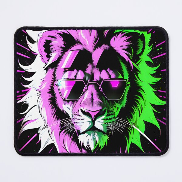 Item preview, Stylish lion with glasses - neon-colored t-shirt for wild fashionistas designed and sold by danh1z.