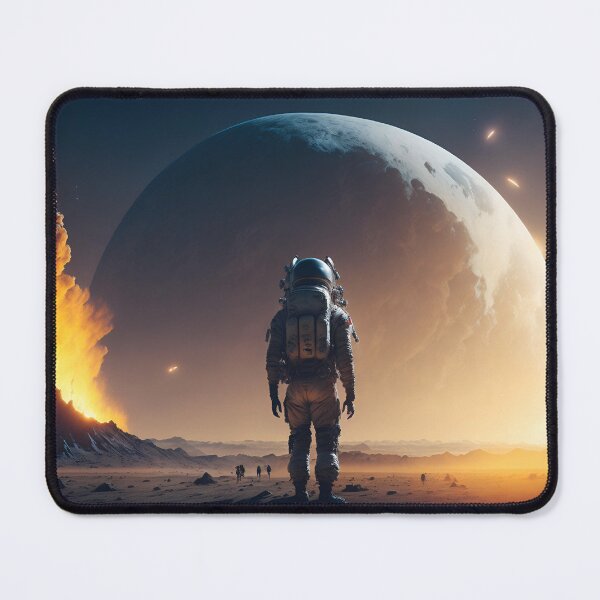 Item preview, Digital Art: Futuristic Astronaut on the Moon - Serenity Amidst Solitude designed and sold by PixelSpectrum.