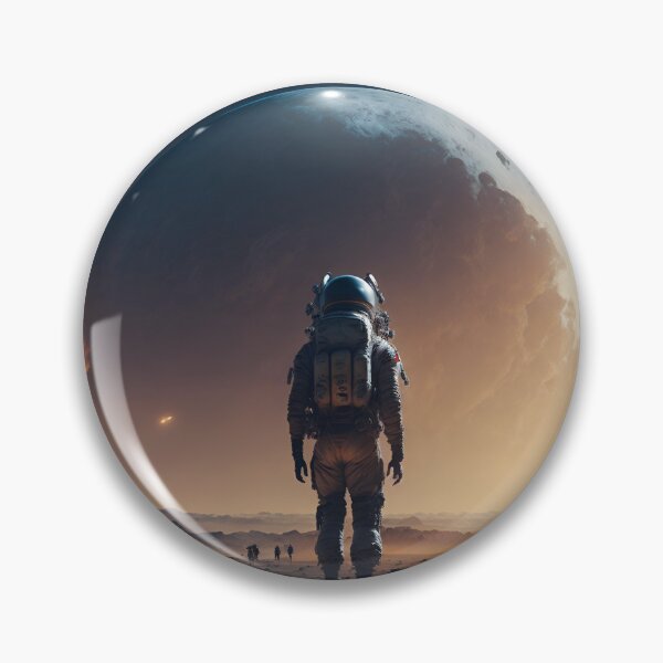 Item preview, Digital Art: Futuristic Astronaut on the Moon - Serenity Amidst Solitude designed and sold by PixelSpectrum.