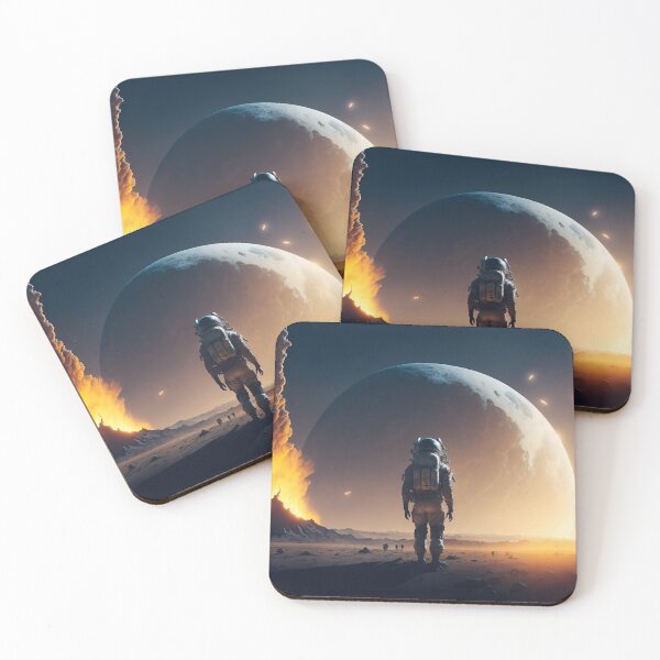 Item preview, Digital Art: Futuristic Astronaut on the Moon - Serenity Amidst Solitude designed and sold by PixelSpectrum.