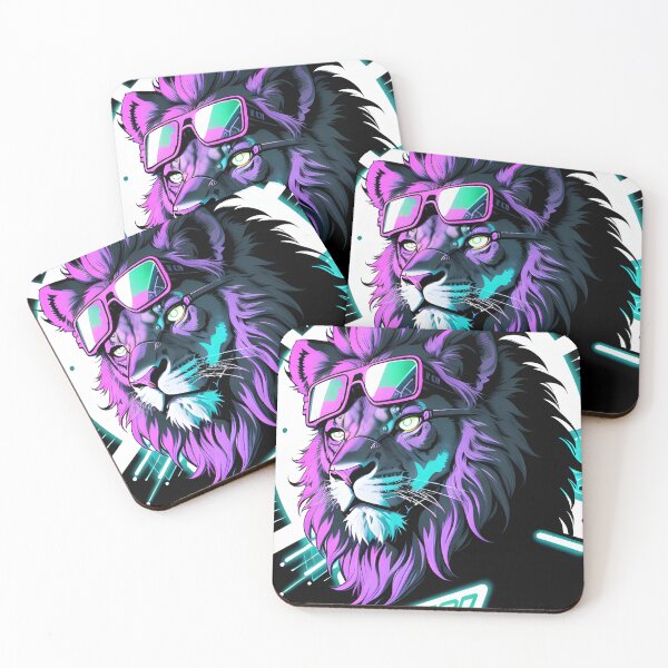 Item preview, Imposing lion with style: Brilliant eye-catcher in neon colors designed and sold by danh1z.