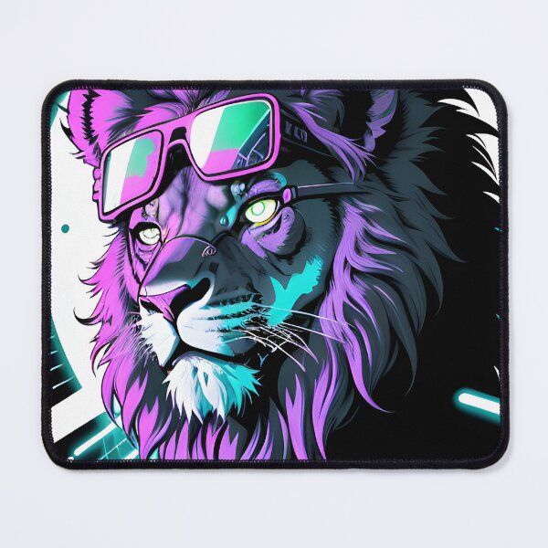 Item preview, Imposing lion with style: Brilliant eye-catcher in neon colors designed and sold by danh1z.