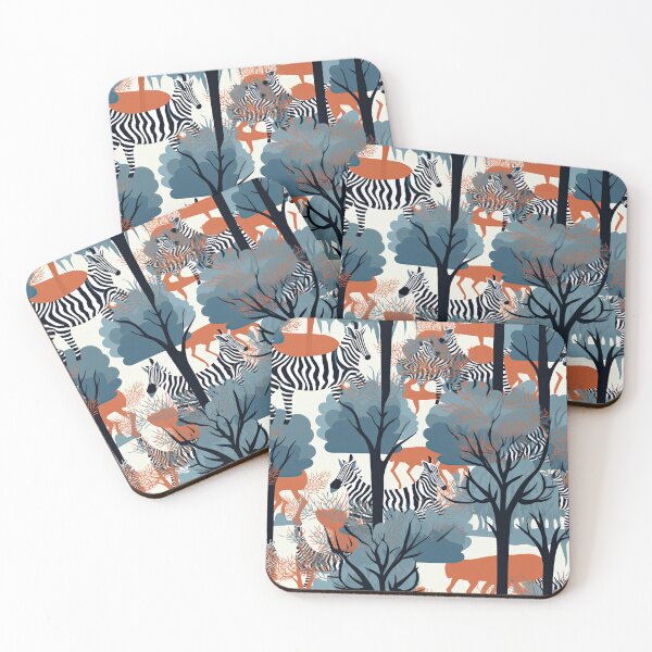 Item preview, Colorful Animals Zebras and Trees Abstract Pattern designed and sold by Wonder Of Light.