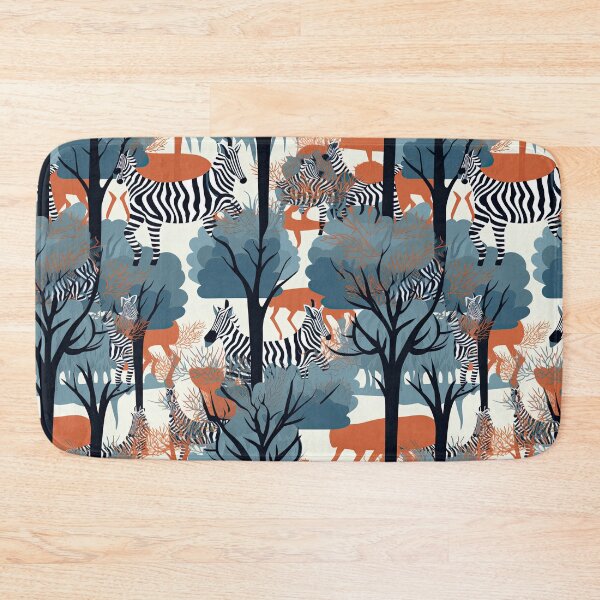 Item preview, Colorful Animals Zebras and Trees Abstract Pattern designed and sold by Wonder Of Light.