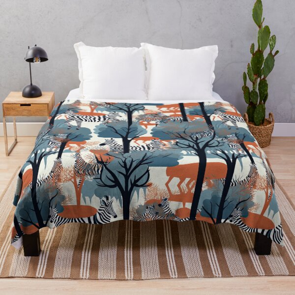Item preview, Colorful Animals Zebras and Trees Abstract Pattern designed and sold by Wonder Of Light.