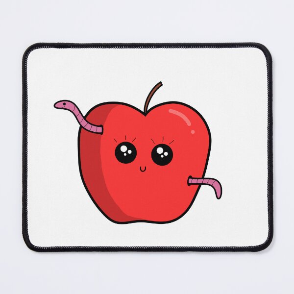 Item preview, Cartoon apple with worm designed and sold by Timo Dubisar.