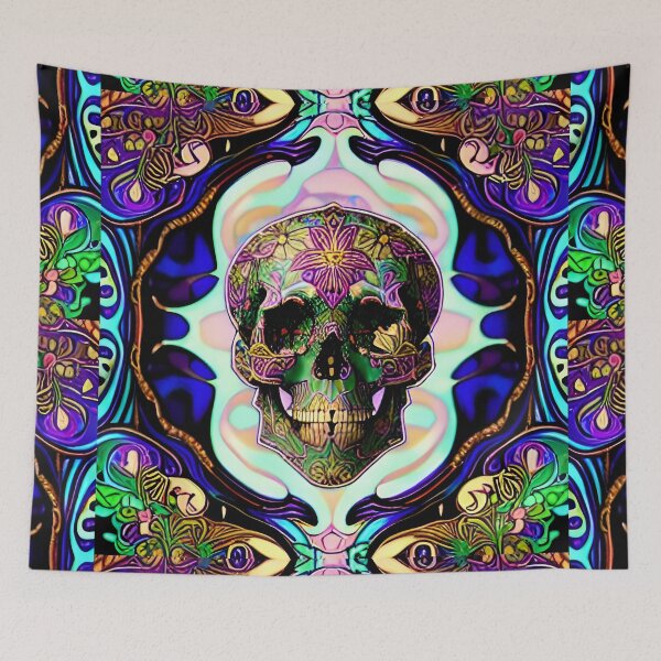 Item preview, Trippy Psychedelic Art Nouveau Skull 14 designed and sold by Benito Del Ray.
