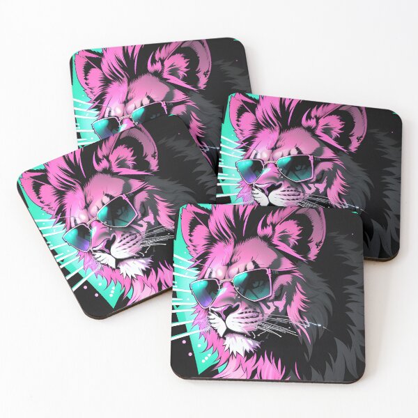 Item preview, A lion with personality: glasses, neon colors and lots of style designed and sold by danh1z.