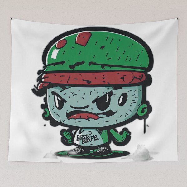 Item preview, Digital Art: Futuristic Evil Cartoon Character in a Green Hat - Dark Delights designed and sold by PixelSpectrum.