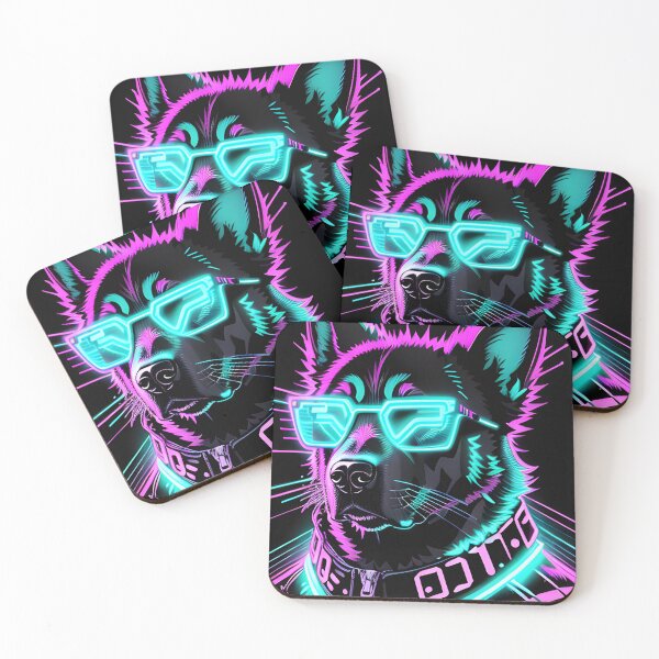 Item preview, Stylish wolf with glasses T-Shirt | neon colors designed and sold by danh1z.